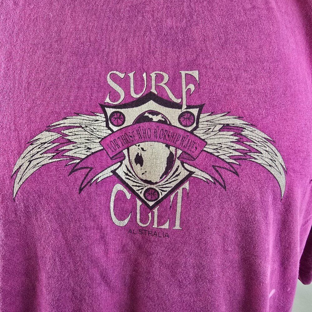 Surf Cult T Shirt Mens Large Purple Australia Graphic Vintage Surf Single Stitch - Picture 2 of 11